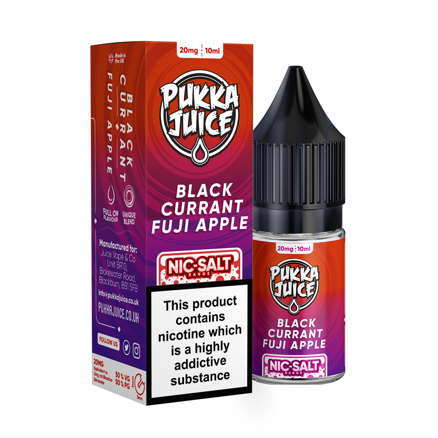 Blackcurrant Fuji Apple Nic Salt E-Liquid by Pukka Juice