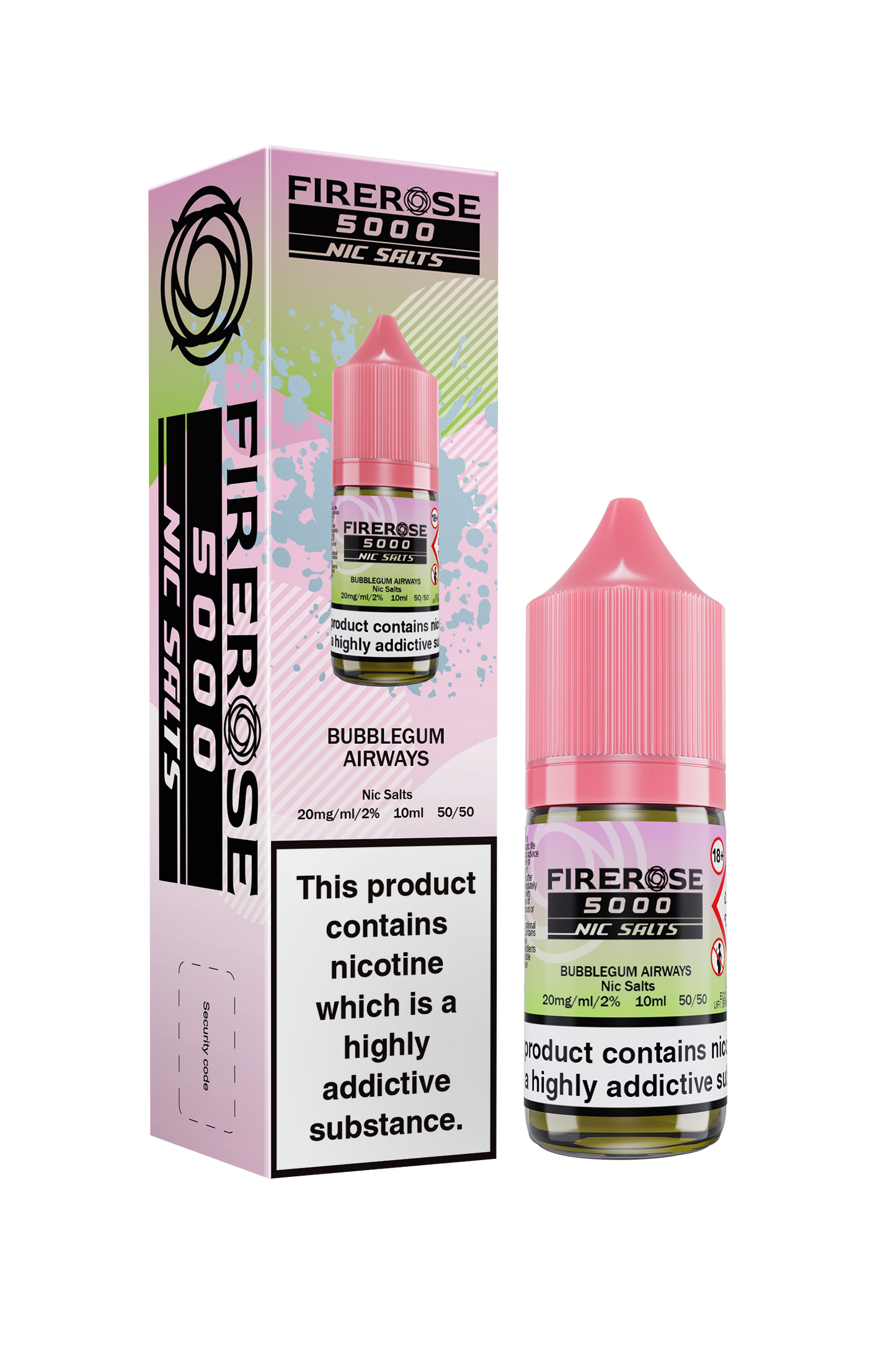 Bubblegum Airways FIREROSE 5000 Nic Salt E-Liquid by ELUX