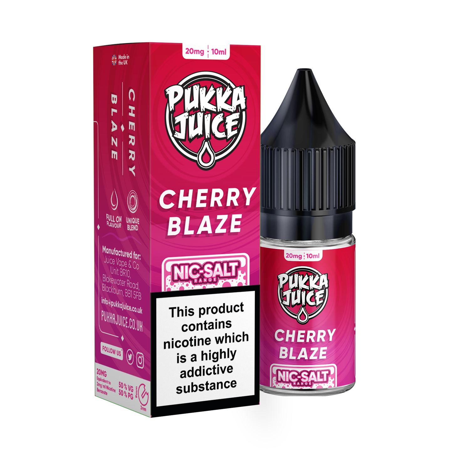 Cherry Blaze Nic Salt E-Liquid by Pukka Juice