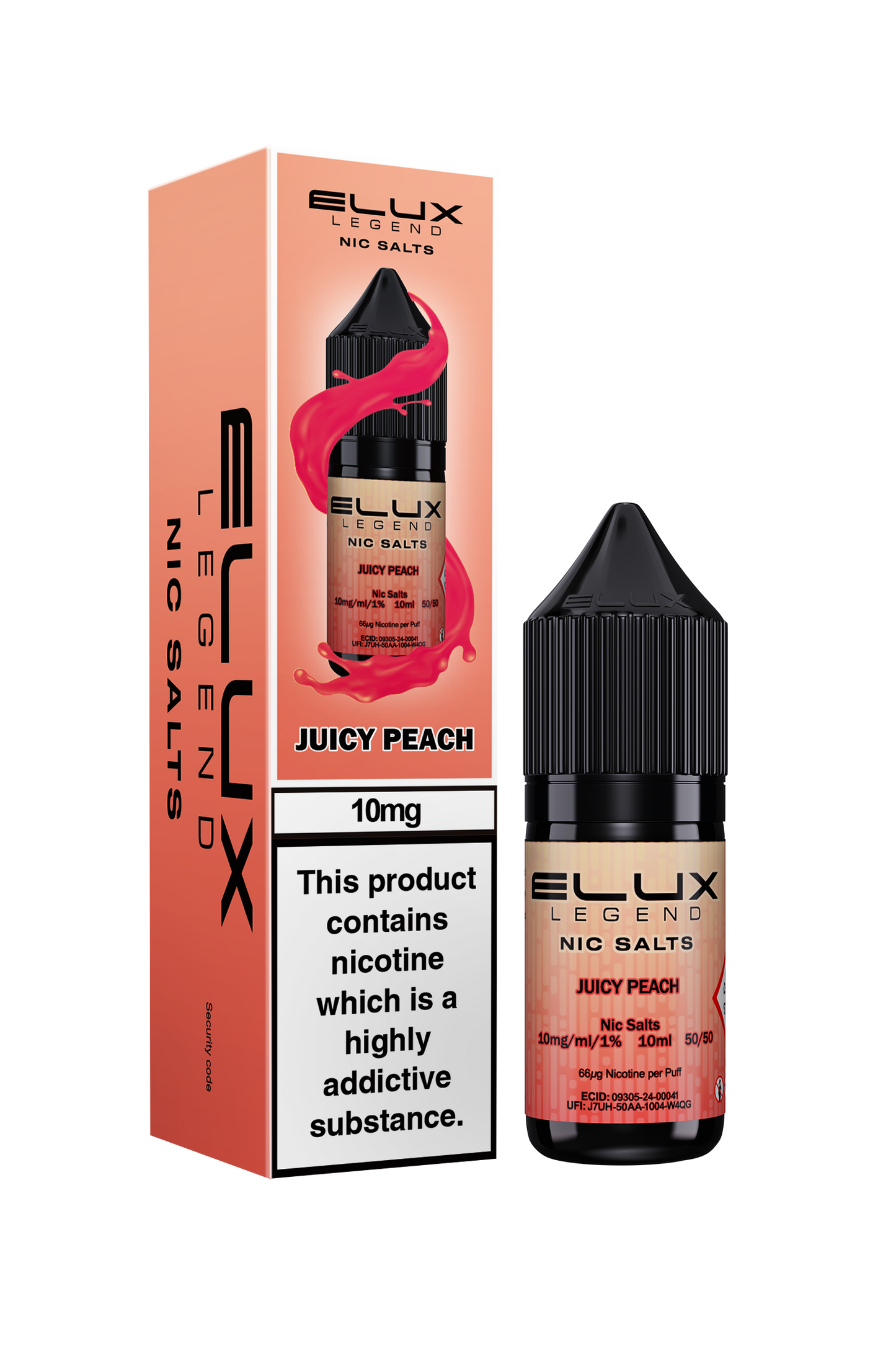 Juicy Peach Nic Salt E-Liquid by Elux Legend