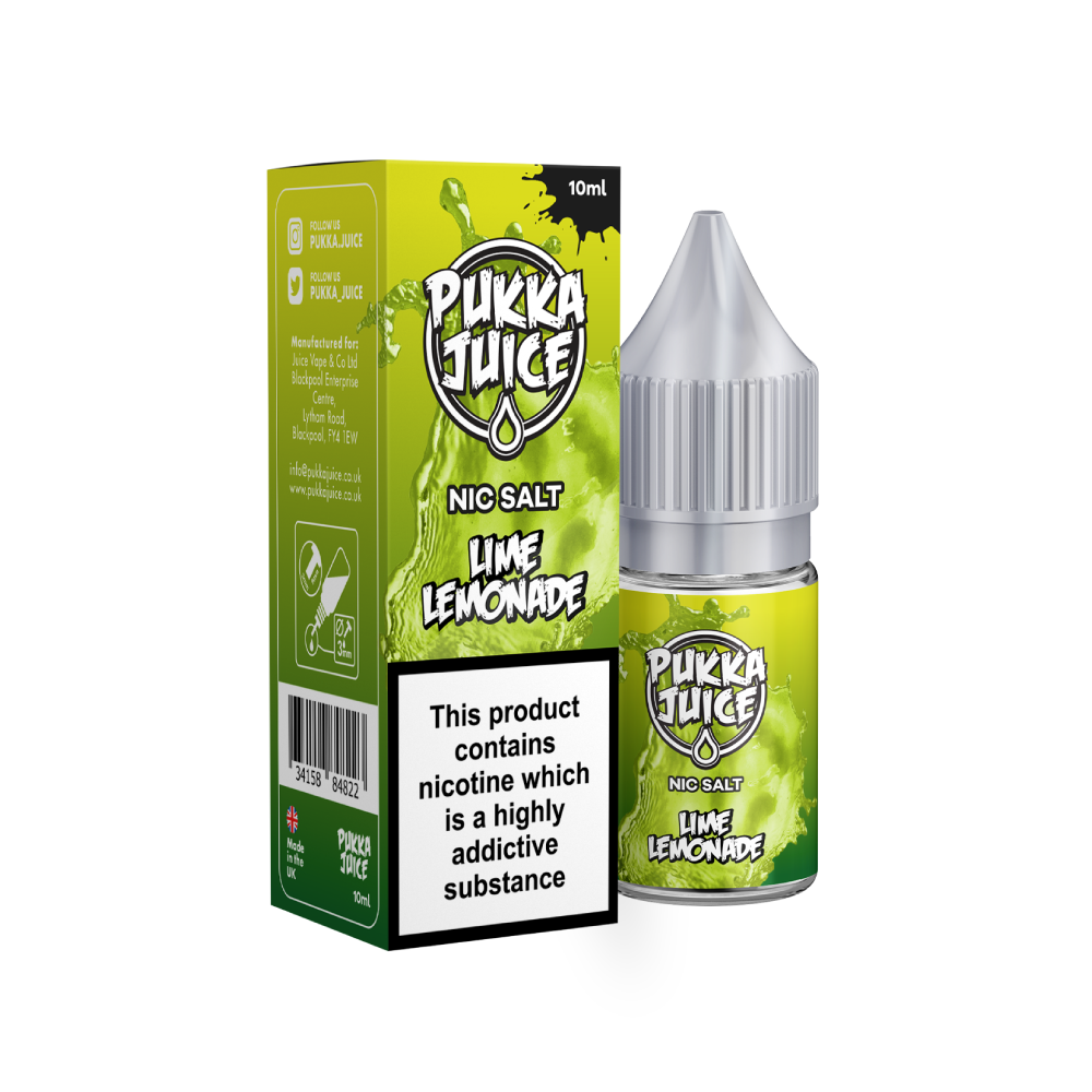 Lime Lemonade Nic Salt E-Liquid by Pukka Juice
