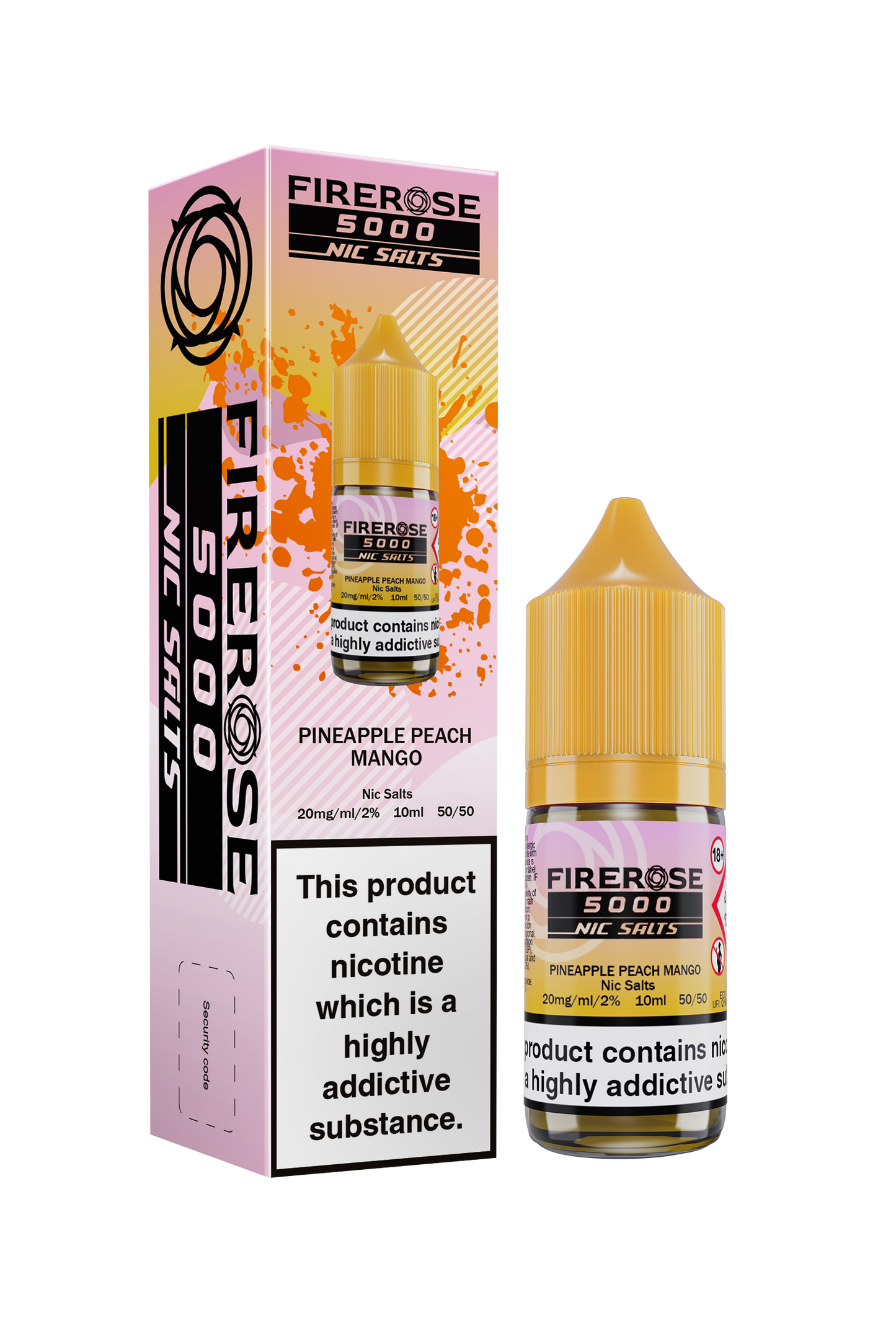 Pineapple Peach Mango FIREROSE 5000 Nic Salt E-Liquid by ELUX