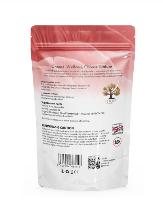 Turkey Tail Mushroom Capsules by NTURE
