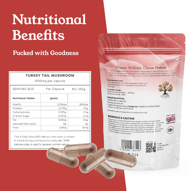Turkey Tail Mushroom Capsules by NTURE