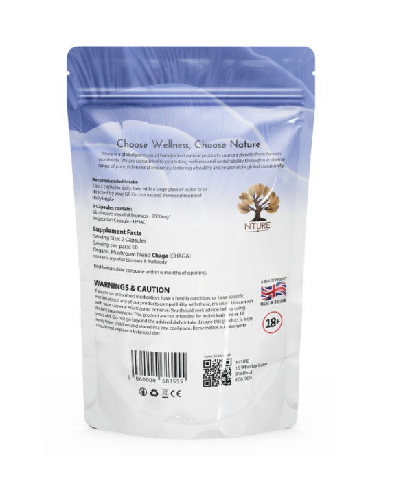Chaga Mushroom Capsules by NTURE