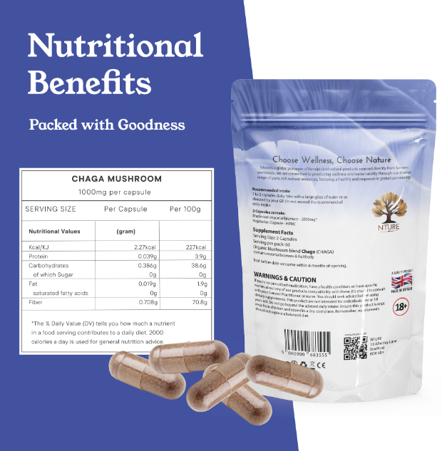 Chaga Mushroom Capsules by NTURE