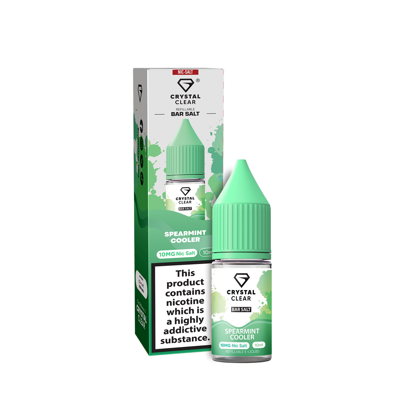 Spearmint Cooler Nic Salt E-Liquid by Crystal Clear