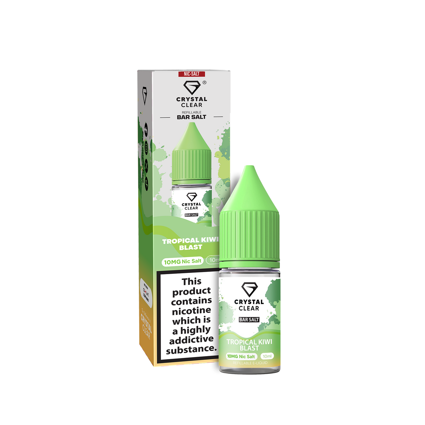 Tropical Kiwi Blast Nic Salt E-Liquid by Crystal Clear