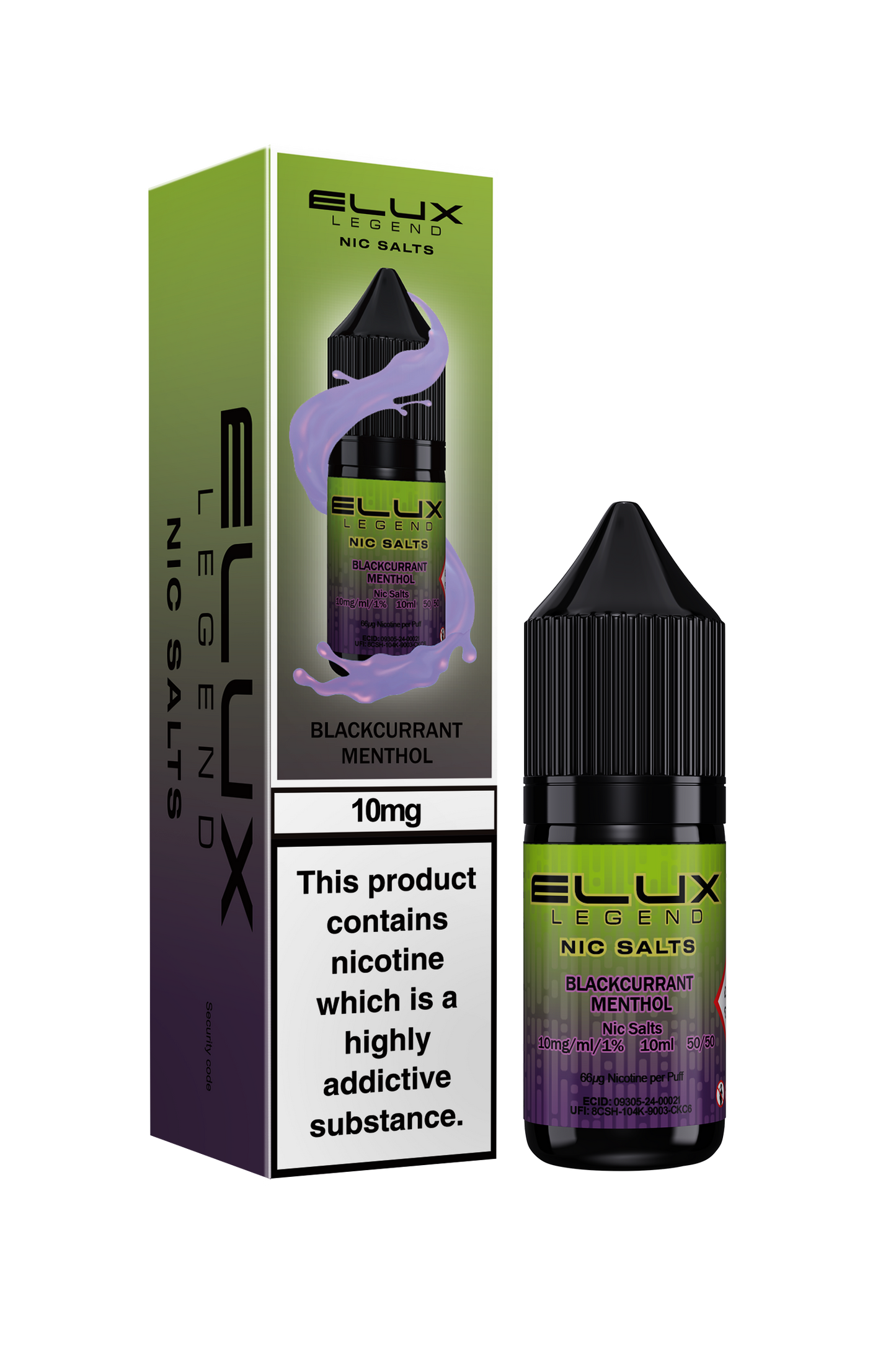 Blackcurrant Menthol Nic Salt E-Liquid by Elux Legend