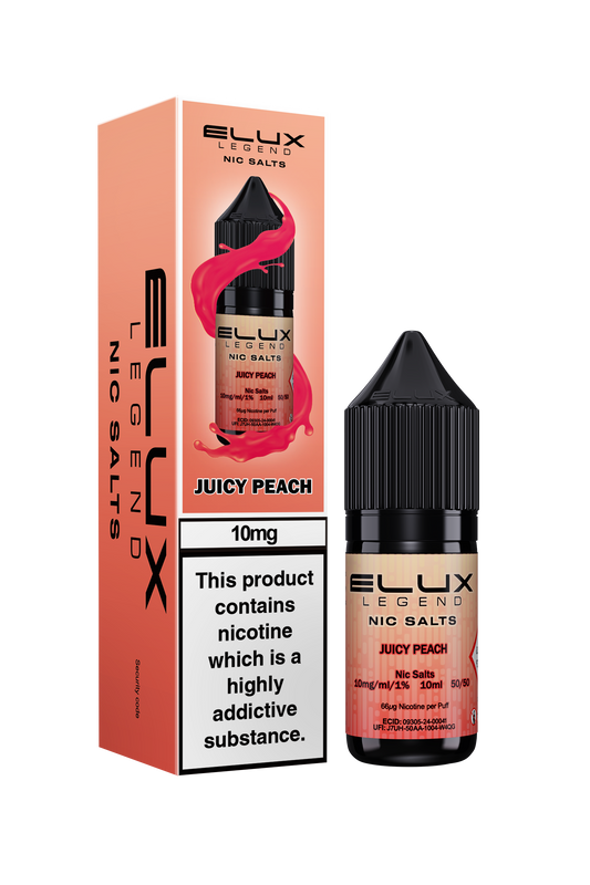 Juicy Peach Nic Salt E-Liquid by Elux Legend