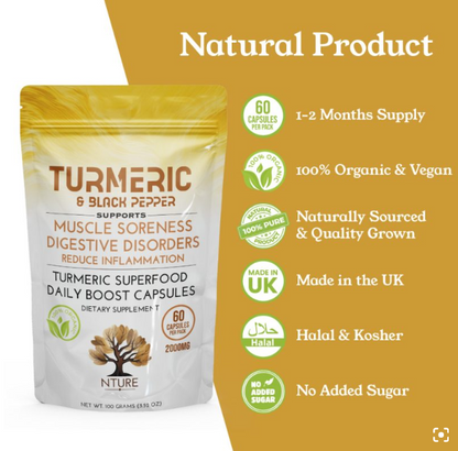 Tumeric & Black Pepper Capsules by NTURE