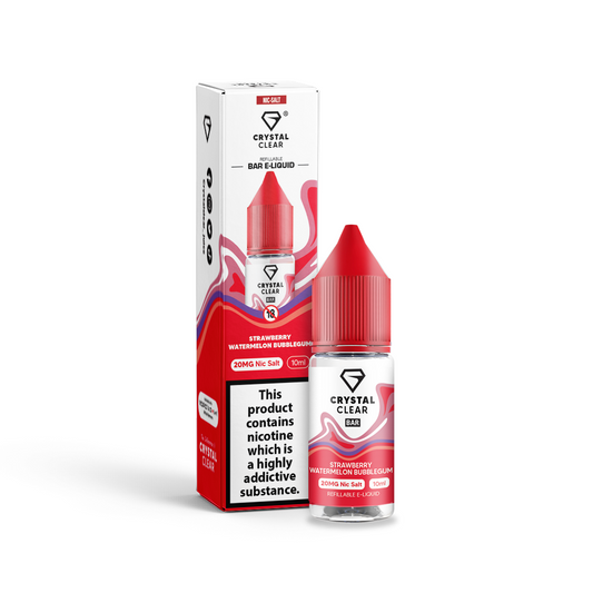 Strawberry Watermelon Bubblegum Nic Salt E-Liquid by Crystal Clear