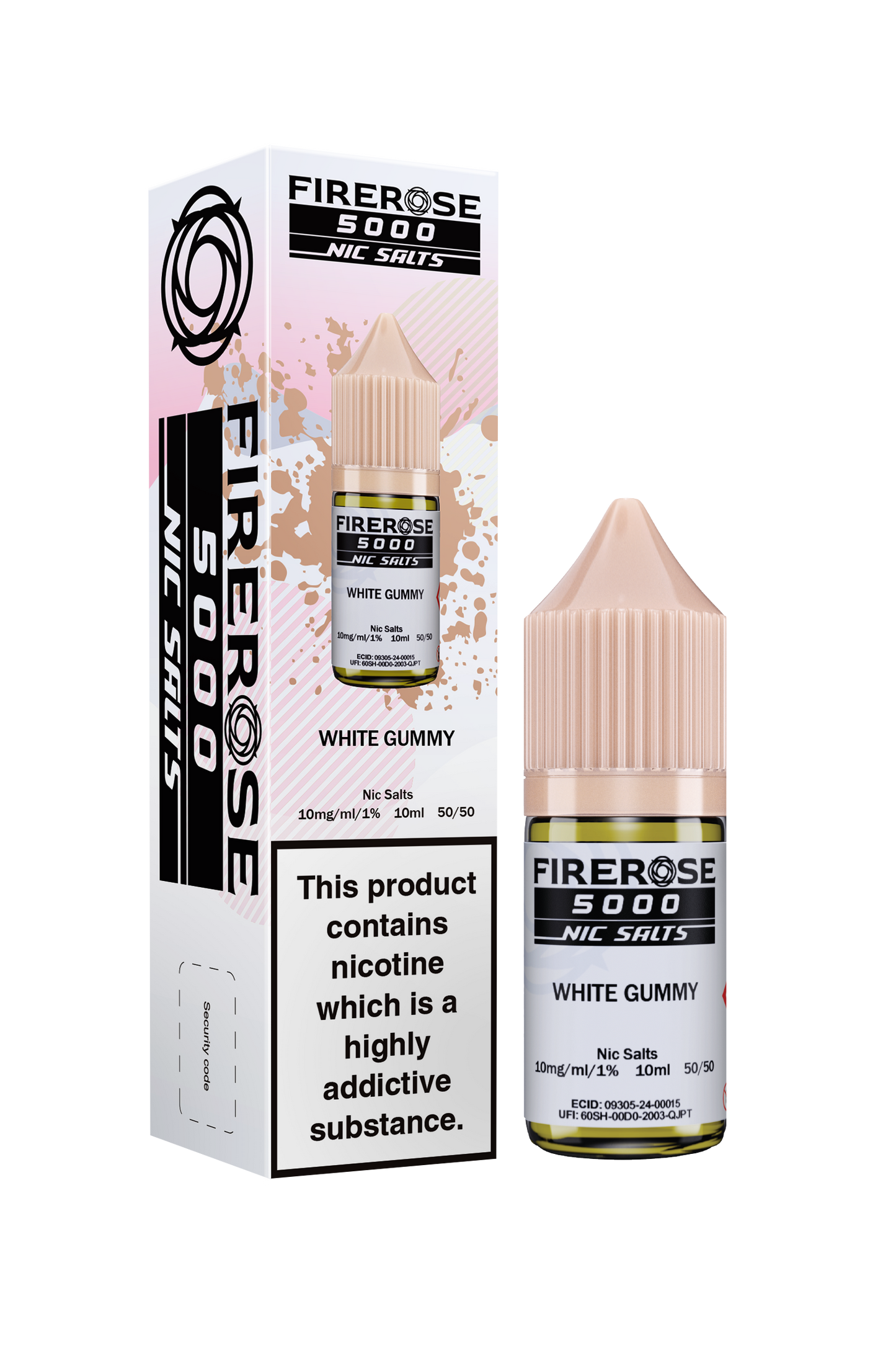 White Gummy FIREROSE 5000 Nic Salt E-Liquid by ELUX