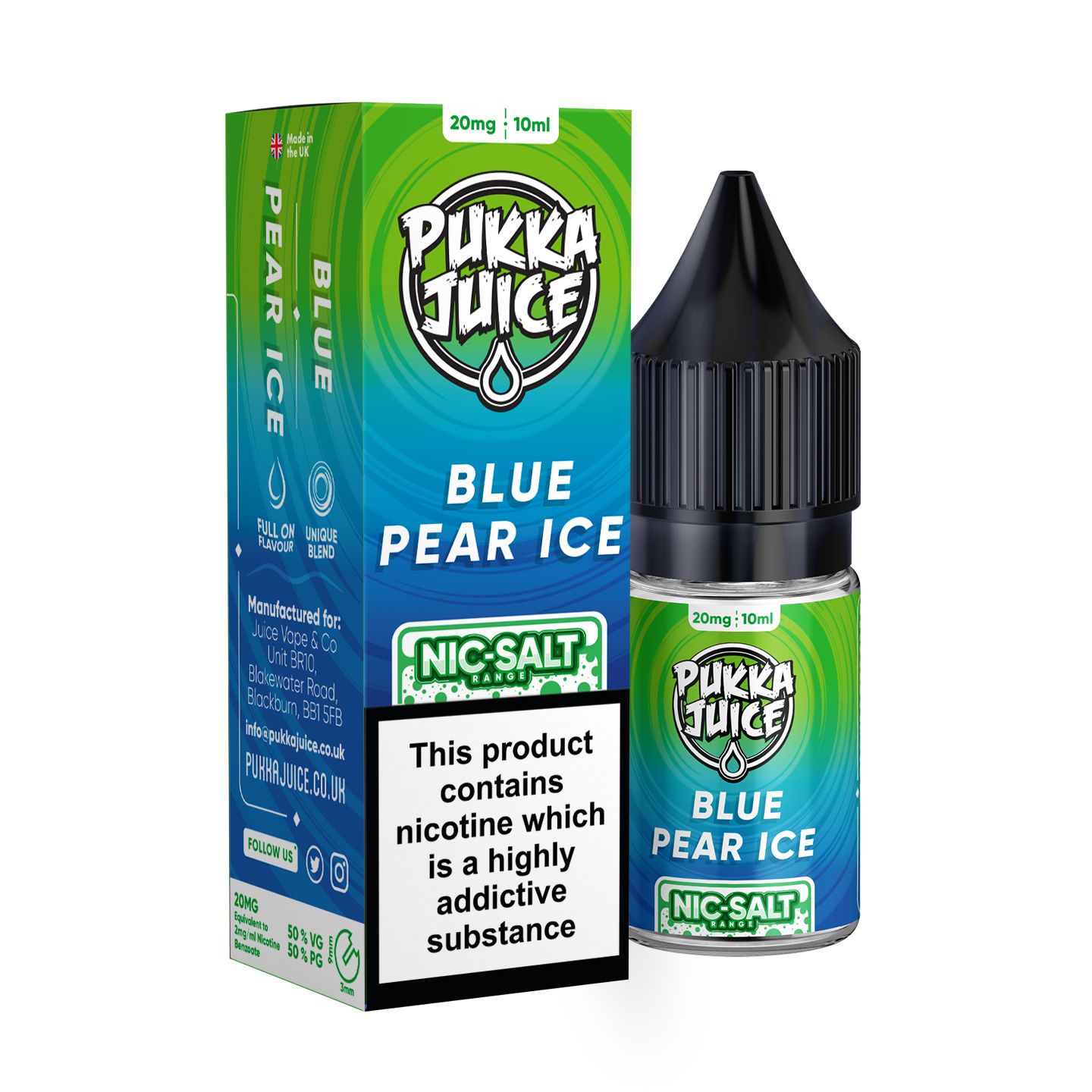 Blue Pear Ice Nic Salt E-Liquid by Pukka Juice